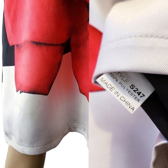 Color Block Floral Red, Black & White Faille Skirt - Picture 6 of 8